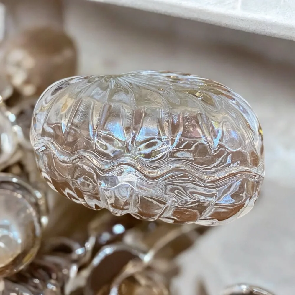 Vintage RCR Italian Lead Crystal Heart Trinket Box Ring Dish 1970s